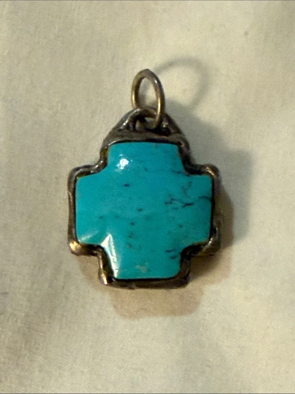 Turquoise Cross-Shape Pendant